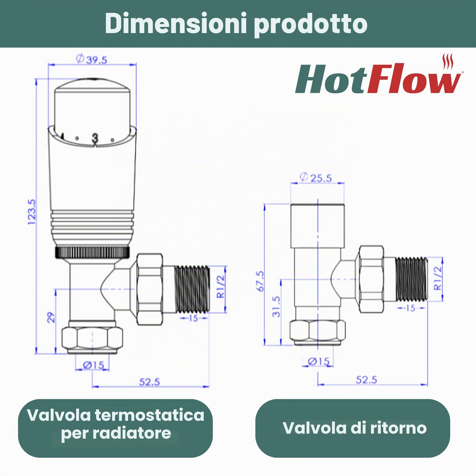 Valvola termostatica per termosifone TRV moderna ad angolo in nichel satinato (coppia) Include corpo TRV ad angolo e un blocco di sicurezza per un controllo rapido e facile della