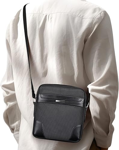 iKammo Bolso cruzado pequeño para hombre, bolso de hombro tipo mensajero, bolso lateral de viaje, cartera para hombre