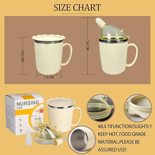 Miniatura 6 de KIKIGOAL Taza de alimentación convaleciente, taza para beber con popote para pacientes discapacitados, bebida de maternidad, sopa, gachas de agua,