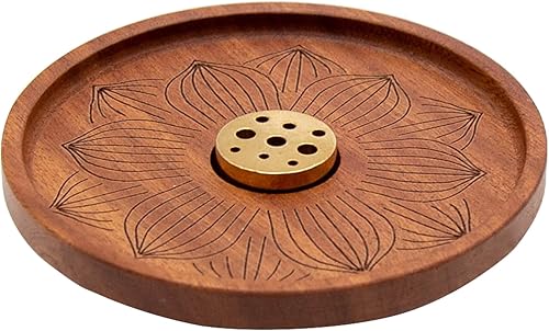 Miniatura 7 de Soporte de incienso ancho para adhesivo hecho a mano bandeja de incienso de loto hecho a mano para quemador de incienso de madera para decoración