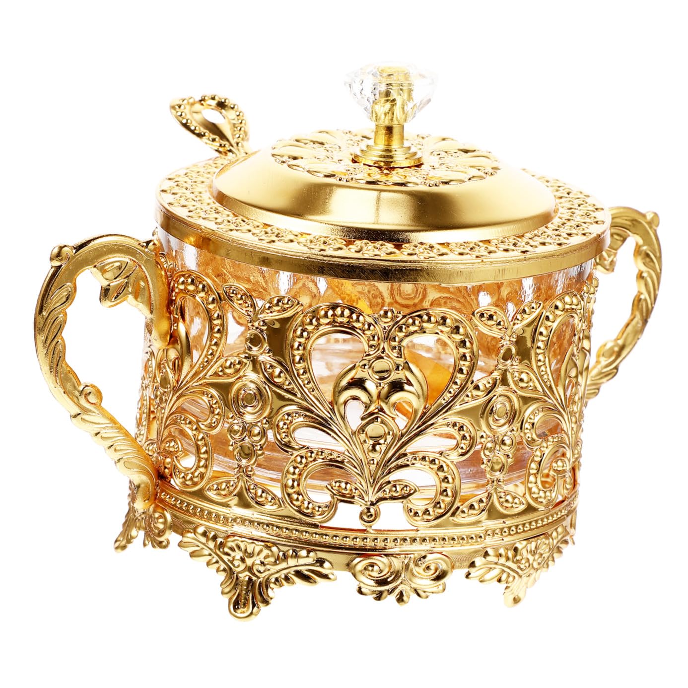 Contenitore per Spezie in Ferro e Vetro Capacità Sufficiente, Design Vintage Raffinato, per Conservare Condimenti e Caffè in Cucina o Sul Tavolo