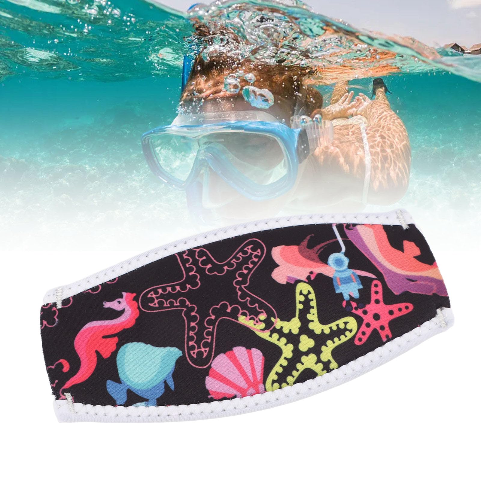 Cubierta de correa para gafas de buceo, neopreno de doble capa, ajustable, impermeable, cómodo, buceador y natación, -, #311
