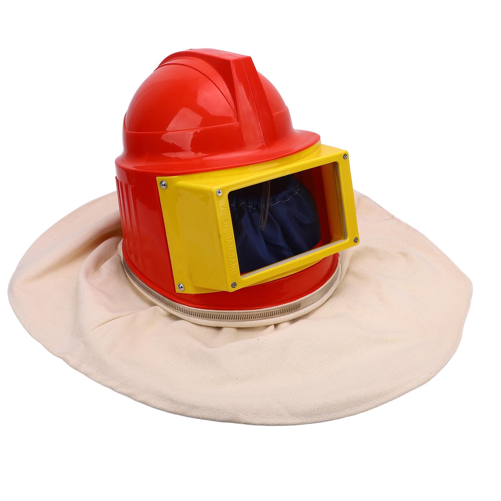 Jiawu Casco de Chorro de Lente de Doble Capa Diseño de Capa de Hombro Tipo de Alimentación de Aire para Chorro de, para Revestimiento de Limpieza de, Material de Caucho ABS de Lona