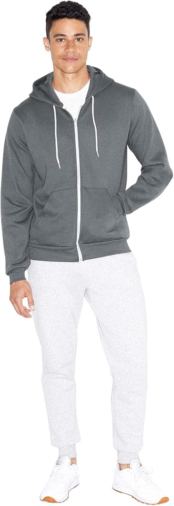 American Apparel mens Flex Fleece Long Sleeve Zip Hoodie