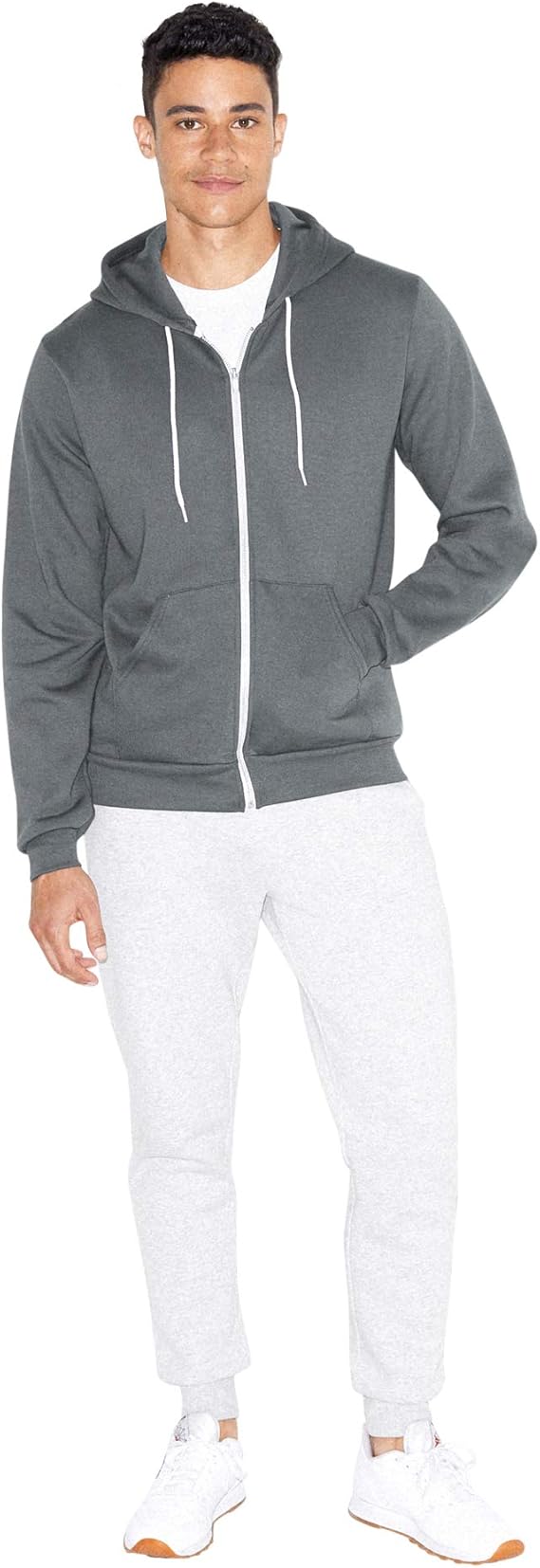 American Apparel mens Flex Fleece Long Sleeve Zip Hoodie