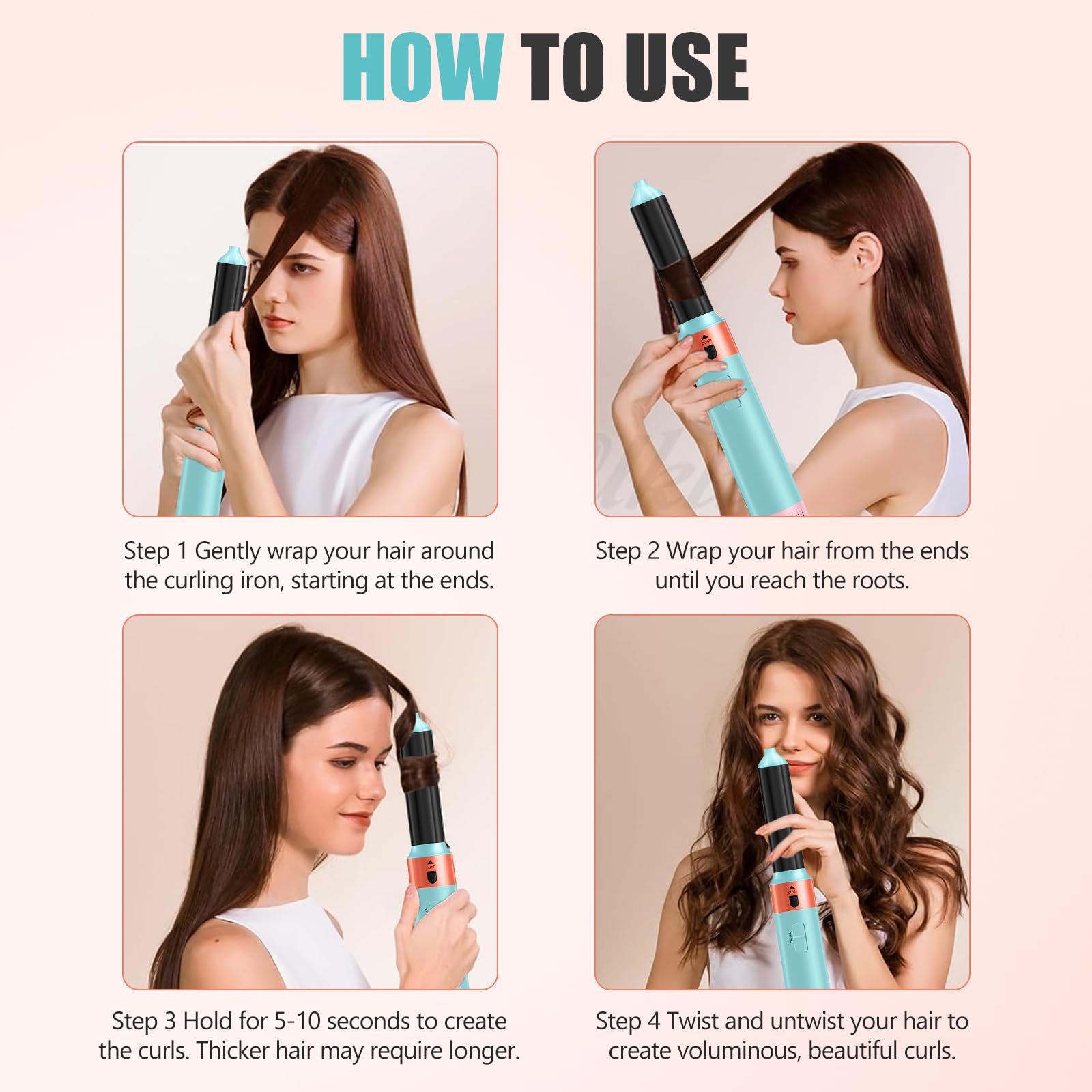 One-Step Styler, wielozadaniowa szczotka grzewcza do spłukiwania, 5 w 1 z suszarką do włosów, obrotowa szczotka dmuchająca do włosów, technologia ceramiczna, suszenie, kręcenie, prostowanie