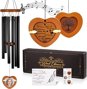 Jspupifi Sympathy Wind Chimes for Loss of Loved One,Memorial Wind Chimes Outdoor for Father Mother Son Daughter Remembrance Gift for Outdoor Garden Decor