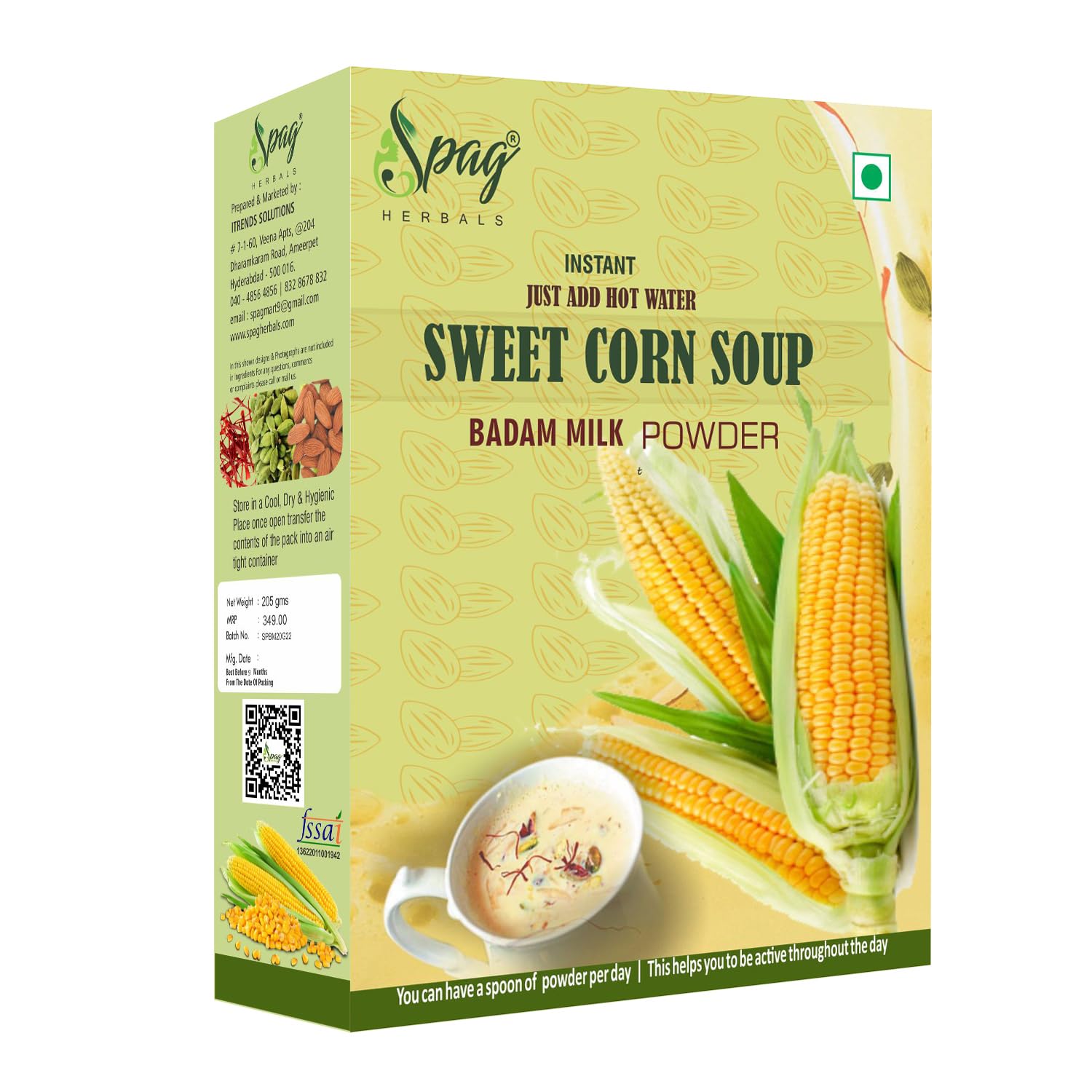 Spag Herbals Sweet Corn badam Milk Powder 400G-picture-16