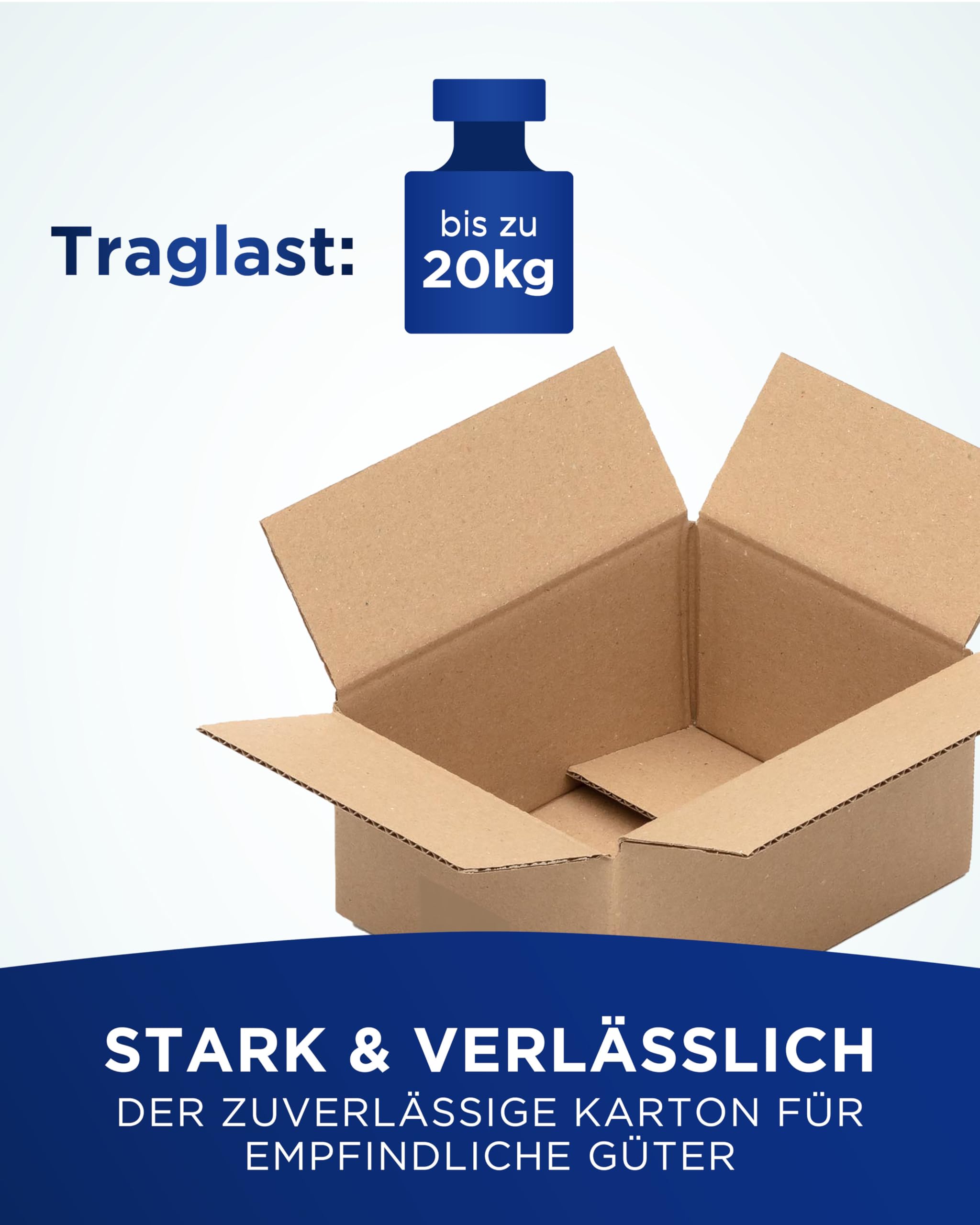 KK Verpackungen Versandkartons 200 x 150 x 90 mm Braun 1-wellig (Außenmaß 205 x 155 x 95 mm) | 400 Stück, Faltkartons Kartons für Versand als DHL Päckchen S Hermes Päckchen DPD GLS Paketklasse XS