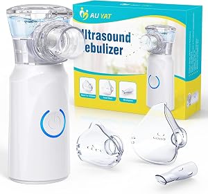 Nebulizador para Adultos, Nebulizador Portátil Recargable para Adultos y Niños, Silencioso para Niños con 2 Máscaras y Boquilla, inhalador Con Mango para uso Doméstico y de Viaje