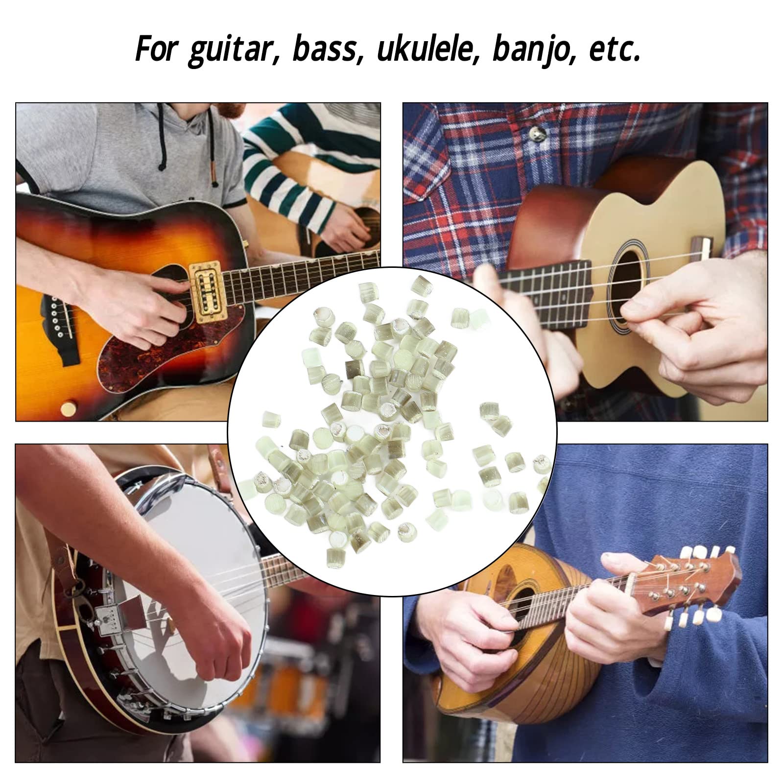 Fretboard Inlay Dots, Guitar Position Marker Environment Friendly 100PCS 2mm Lightweight for Bass Ukulele Mandolin Banjo