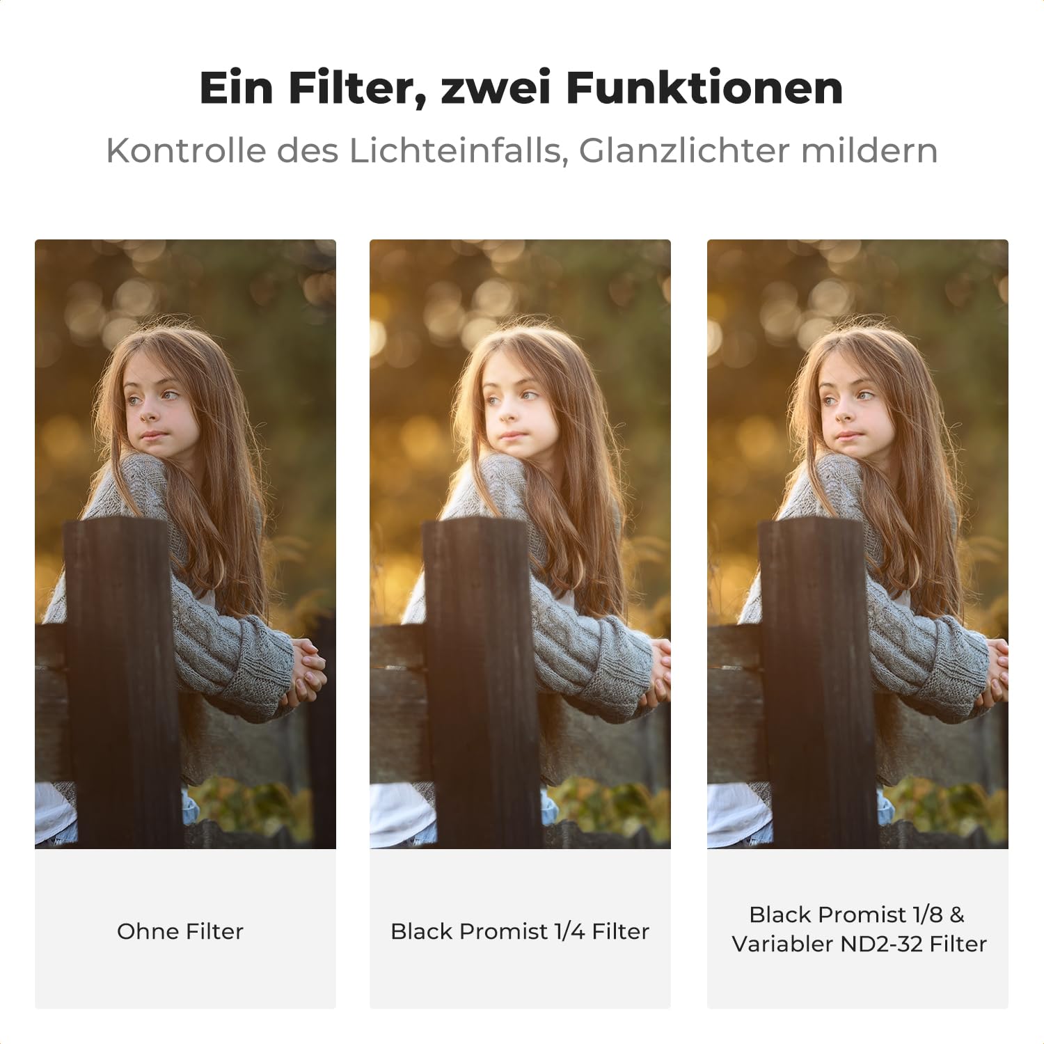 K&F CONCEPT 2-IN-1 Filter 67mm Black Mist 1/8 & ND2-ND32 Filter,Black Promist 1/8 & Variabler ND2-32 (1-5 Blendenstufen) mit Multi-Beschichtung (Nano-Klear)