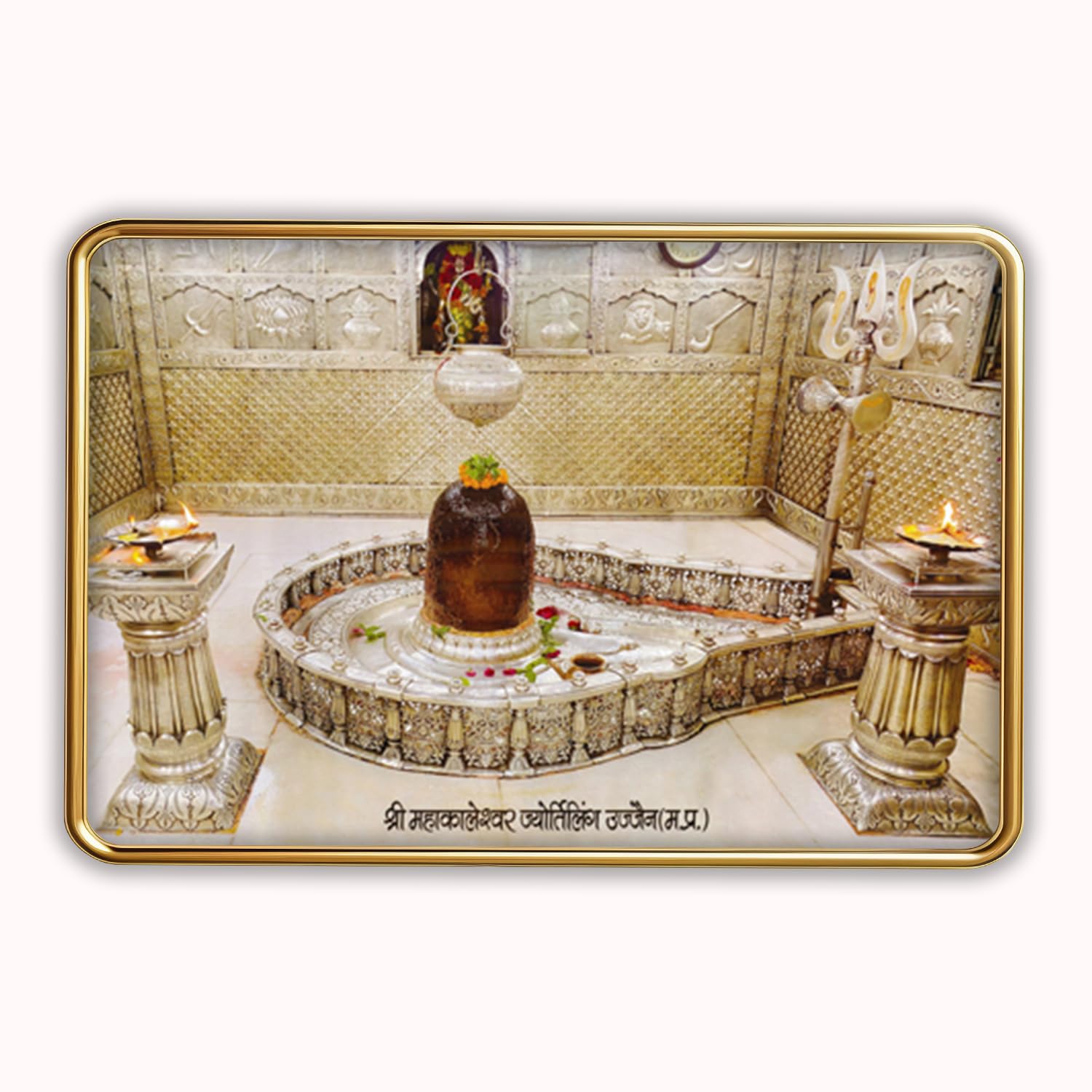 Dharvika Innovations Mahadev Shiva Bholenath Mahakal Photo Frame, Gold Slim, Sparkle Coated Laminations, 18x24 Inch 20414-image-15