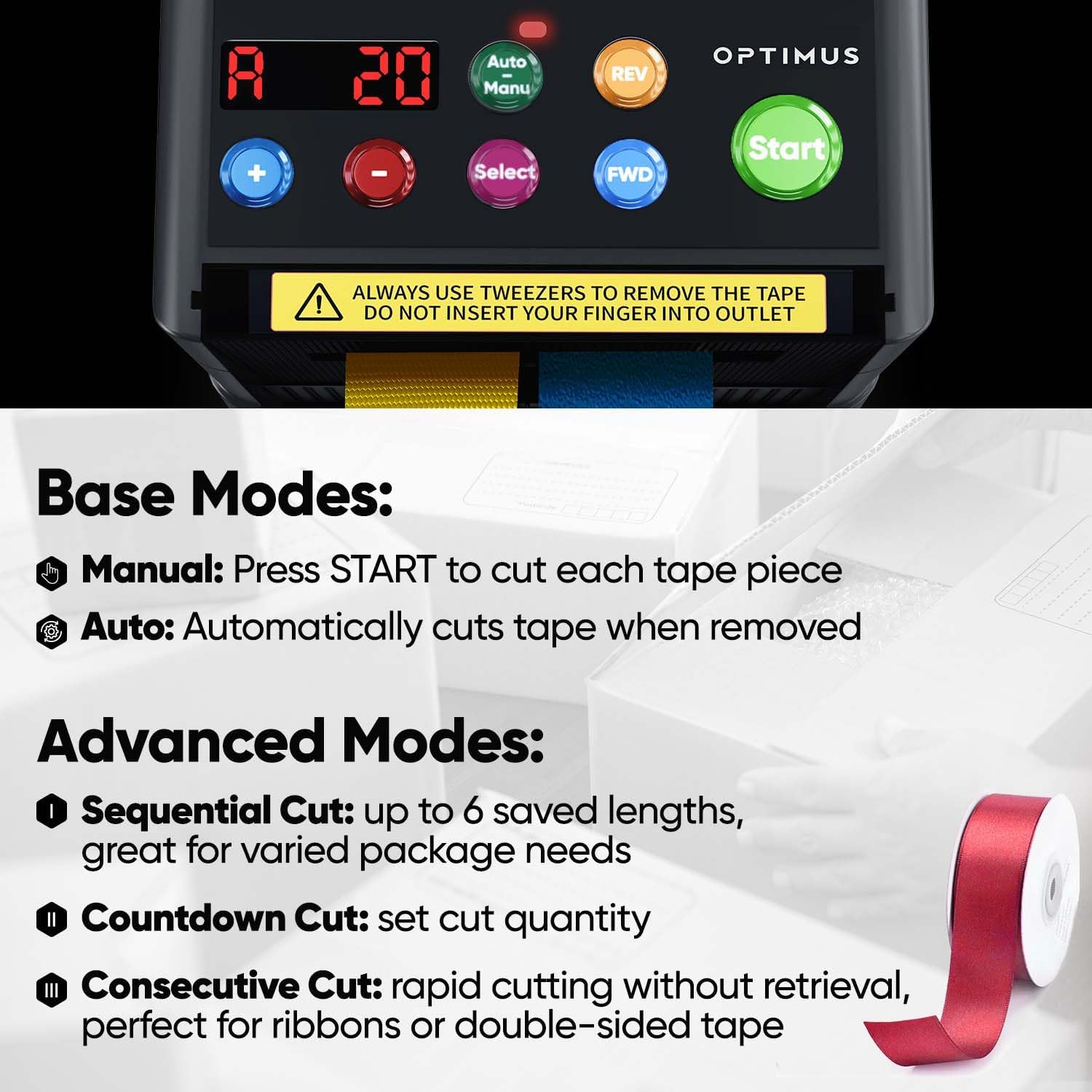 BladeMaster PRO Automatic Ribbon Cutting Machine │ Smart Auto Tape Dispenser Ribbon │ 2024 Upgraded Commercial Grade Intelligent Auto Tape Cutter USA Black