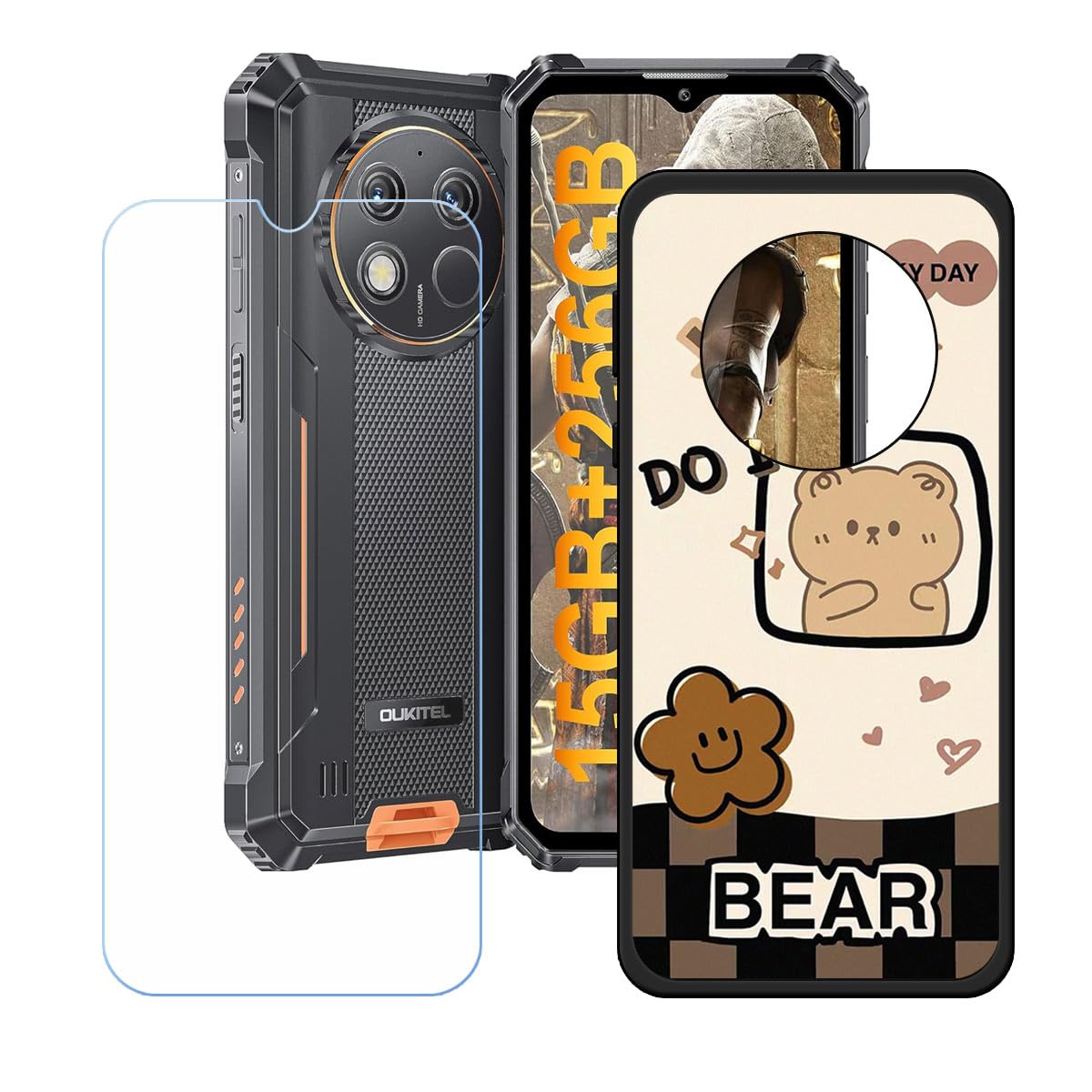 HGJTFANY Case For Oukitel WP28 (6.52 Inches), 2 Pieces, Shockproof, Scratch-resistant Mobile Phone Case, Soft TPU Bumper (anti-fingerprint) Protective - View #3