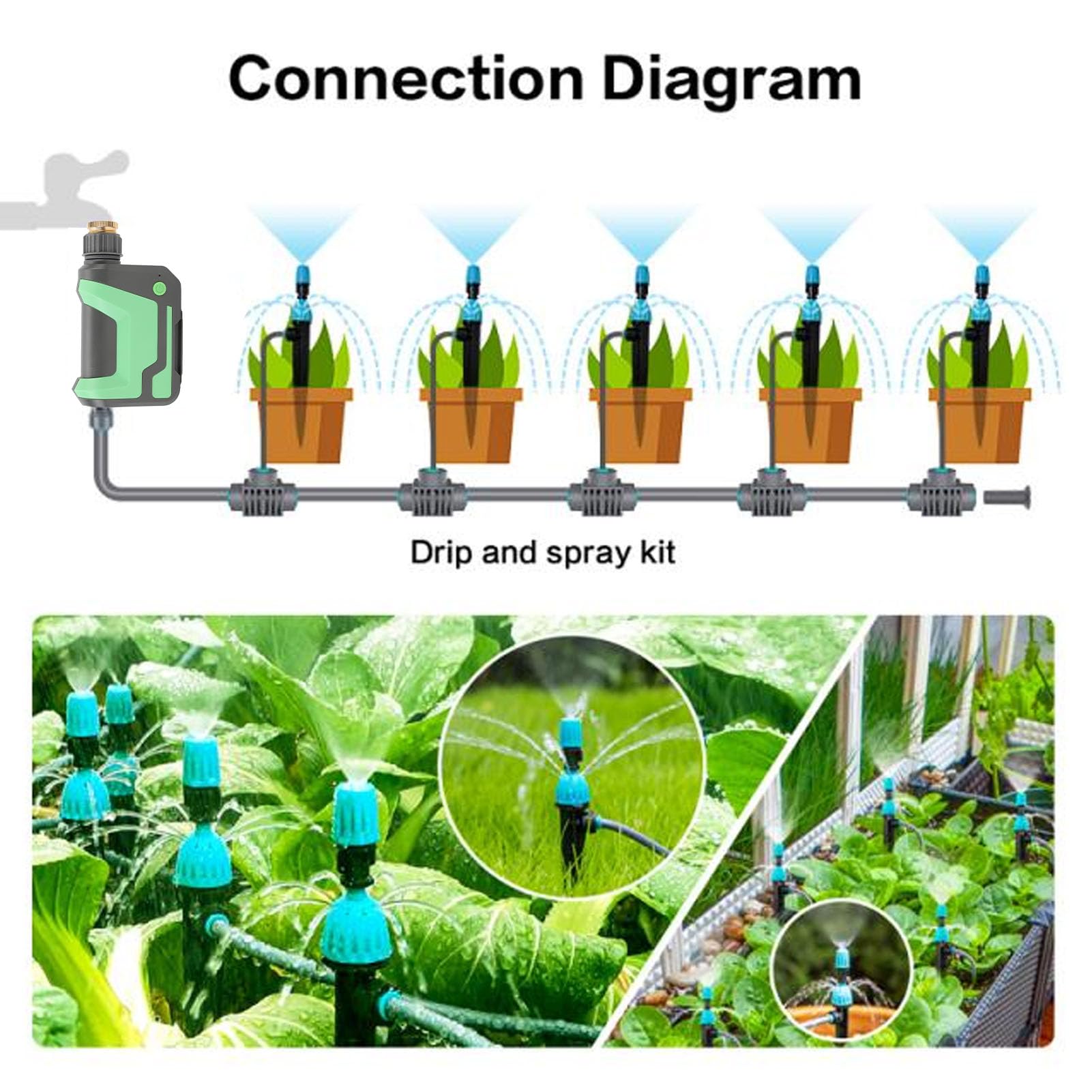 Generic Timer Automatico per L'Irrigazione con Controllo Bluetooth per Soluzioni Paesaggistiche e di Irrigazione Intelligenti