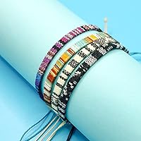 Vista 6 de 5 Pcs Surfer Beach Bracelet Men Women, Bracelets For Men, Handmade Boho Ankle Bracelet Summer Hippie Jewelry Beachy Braided Bracelets