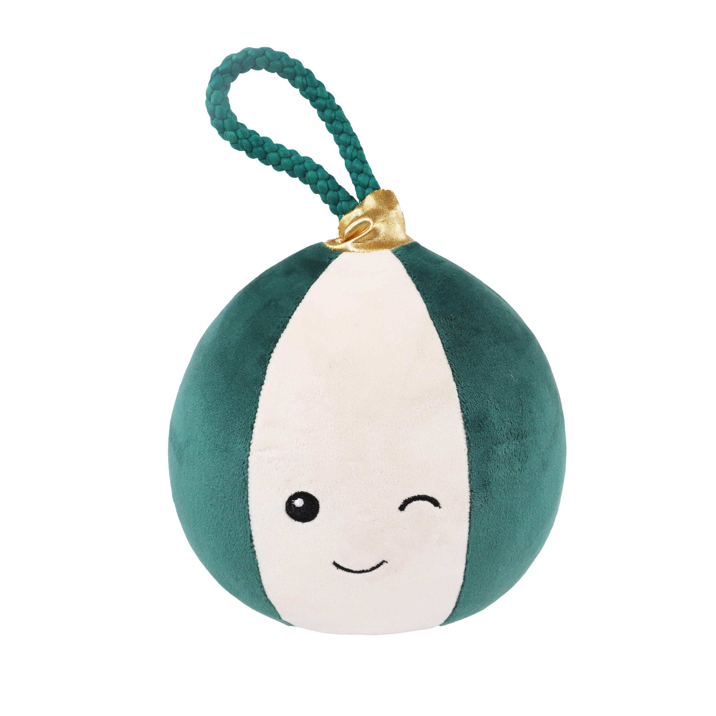 Rosewood Blitzen Bauble Dog Toy, Giant Plush Christmas Bauble with Giggling Sound & Rope Handle, Soft