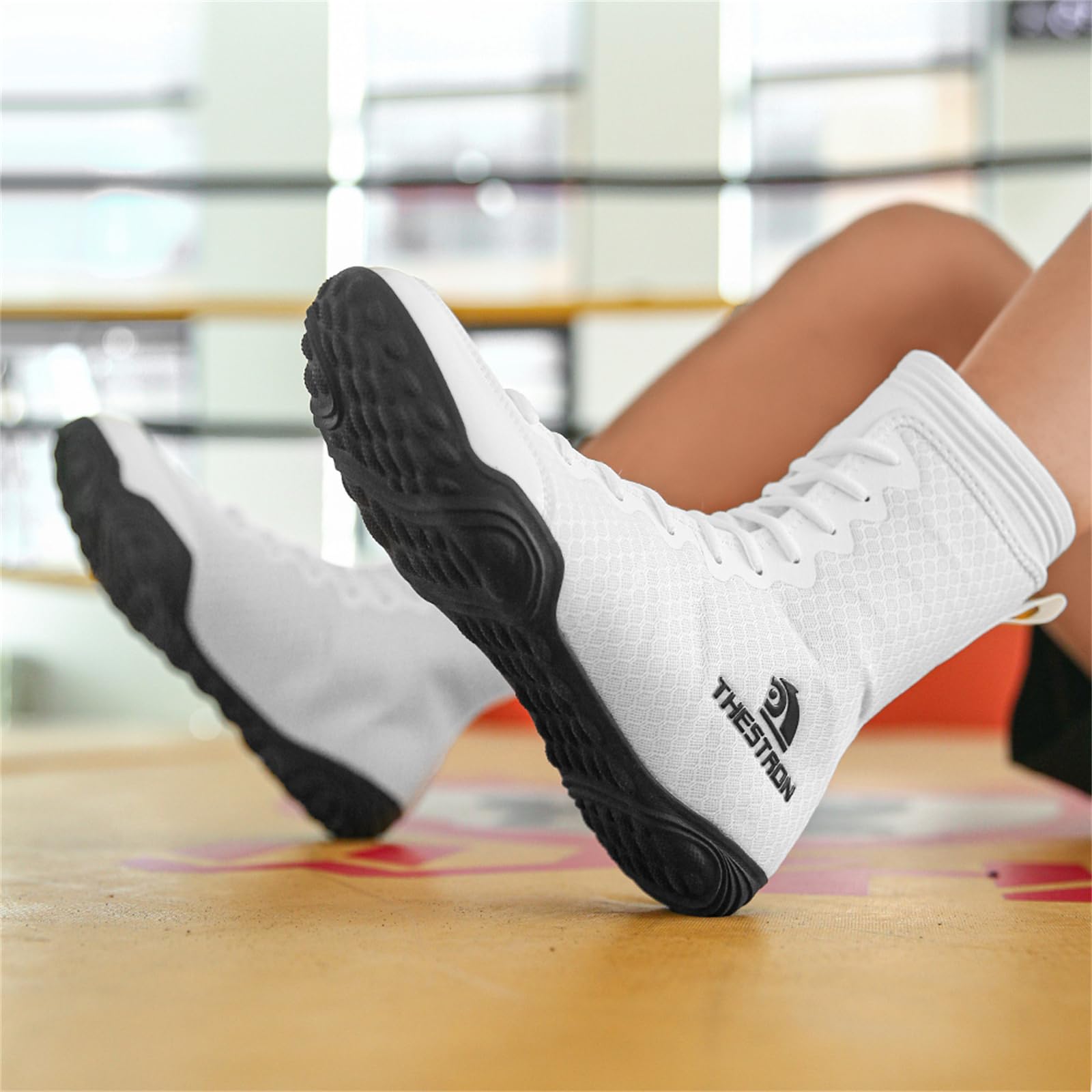 Zapatos De Boxeo Hombre, Botas De Lucha Libre Botas Antideslizantes para Entrenamiento Cruzado En Interiores Botas Deportivas Ligeras