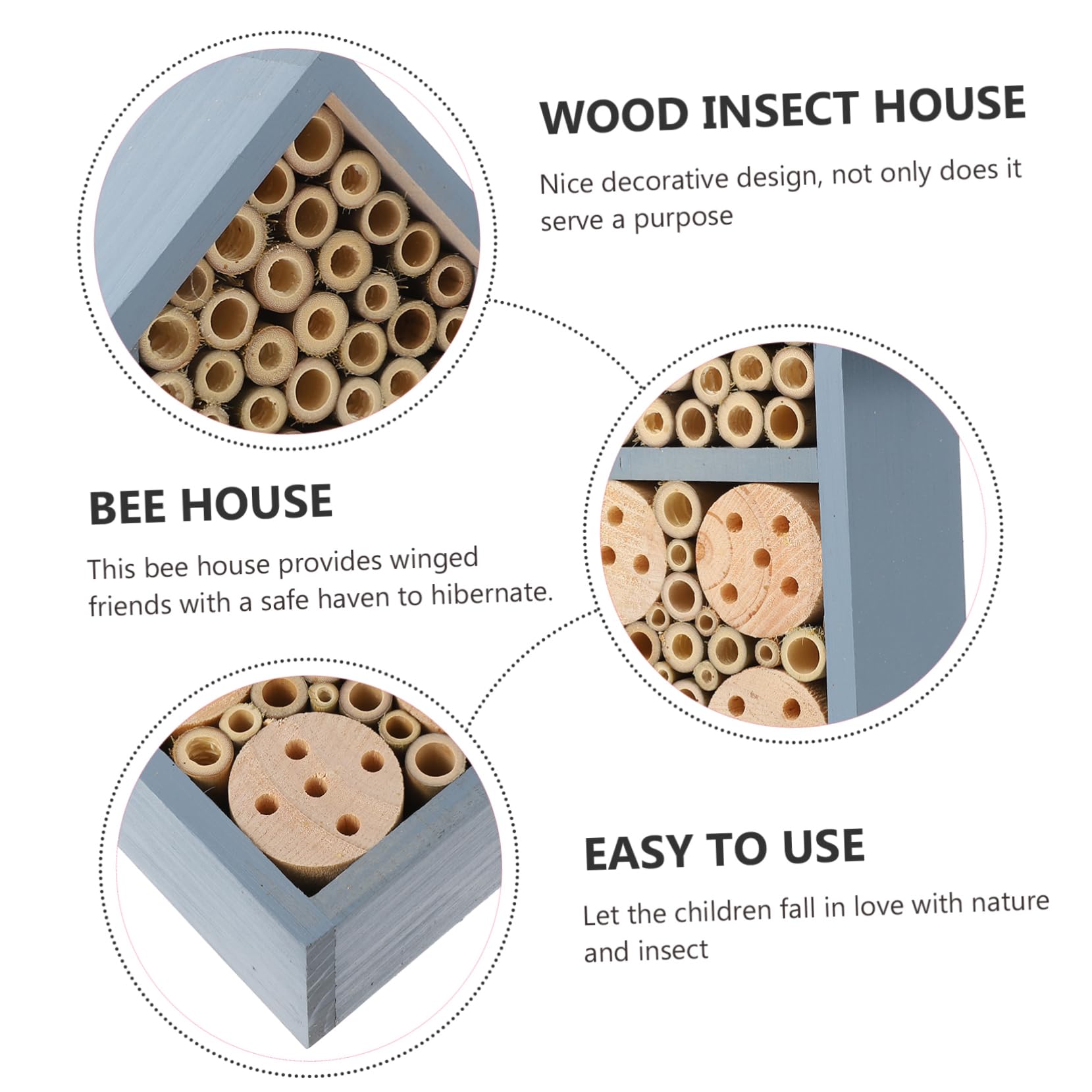 Levemolo Insektenhaus und Eisen mit Haken zum Aufhängen Dekoratives Bienenhotel für Garten und Draußen Bietet Winterschlafplatz für Bienen