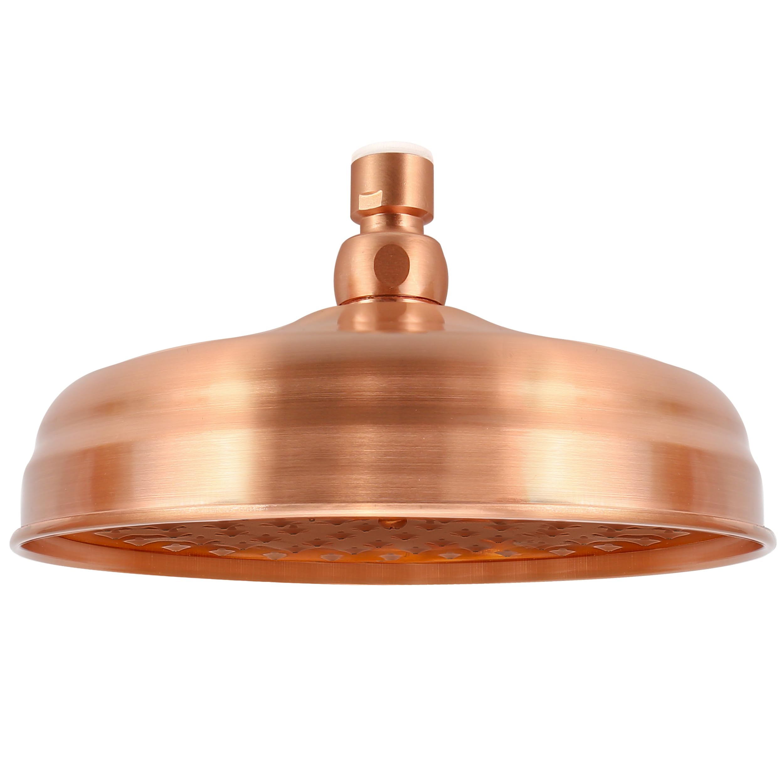 8 Inch Stainless Steel Copper Shower Head Antique Red, Big Large Round Rainfall Showerhead Sprayer, High Pressure Sprinkler Nozzle Single Head Replacement for Bathroom Garden Bath Waterfall Experience