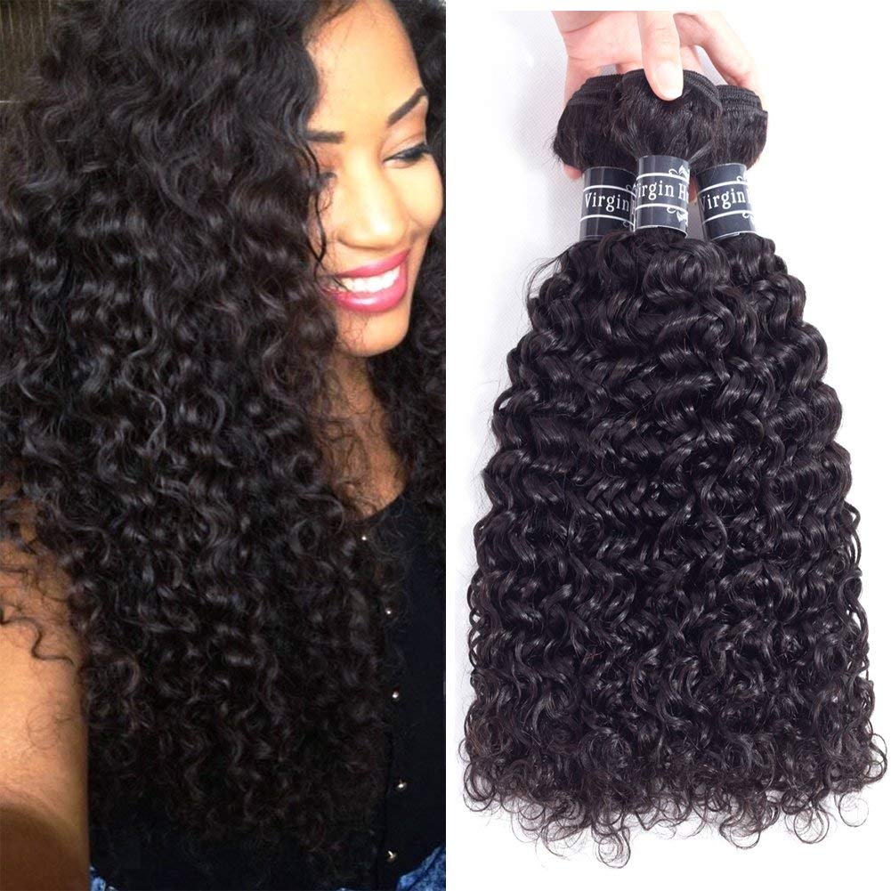Amella Hair 8A Brazilian Curly Hair 3 Bundles 20 22 22 Inch 100% Unprocessed Virgin Human Hair Weaves Natural Black Color