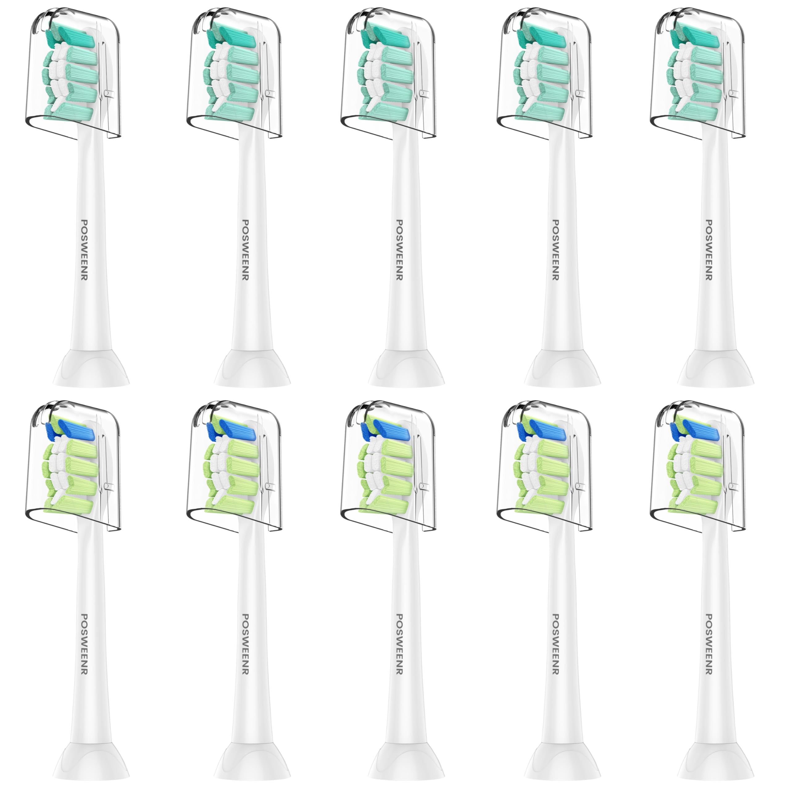 Replacement Toothbrush Heads Compatible with Philips Sonicare – Gentle & Effective Electric Tooth Brush Refill for Plaque Control, 10 Pack