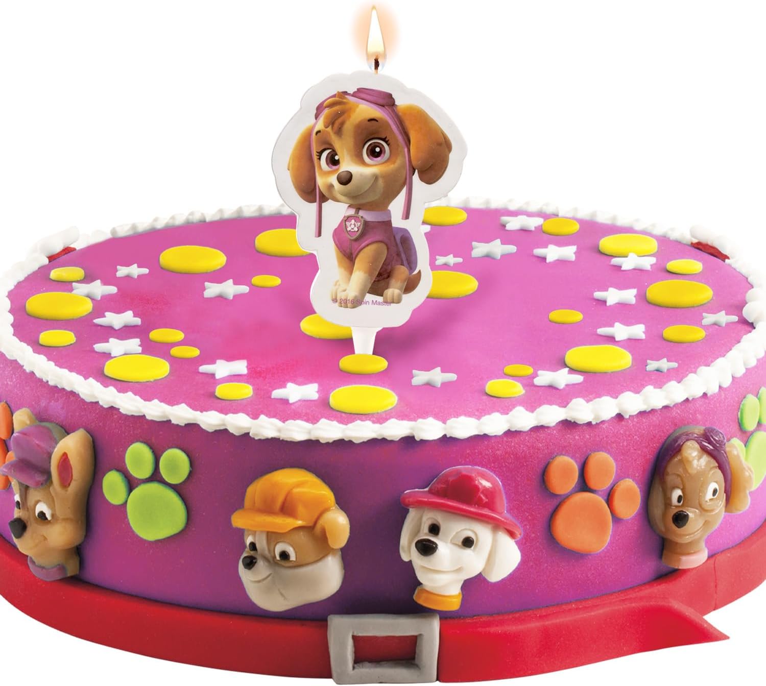 Dekora - 2D Skye Paw Patrol Candle, Pink, 8 x 8 x 12 cm, 346171