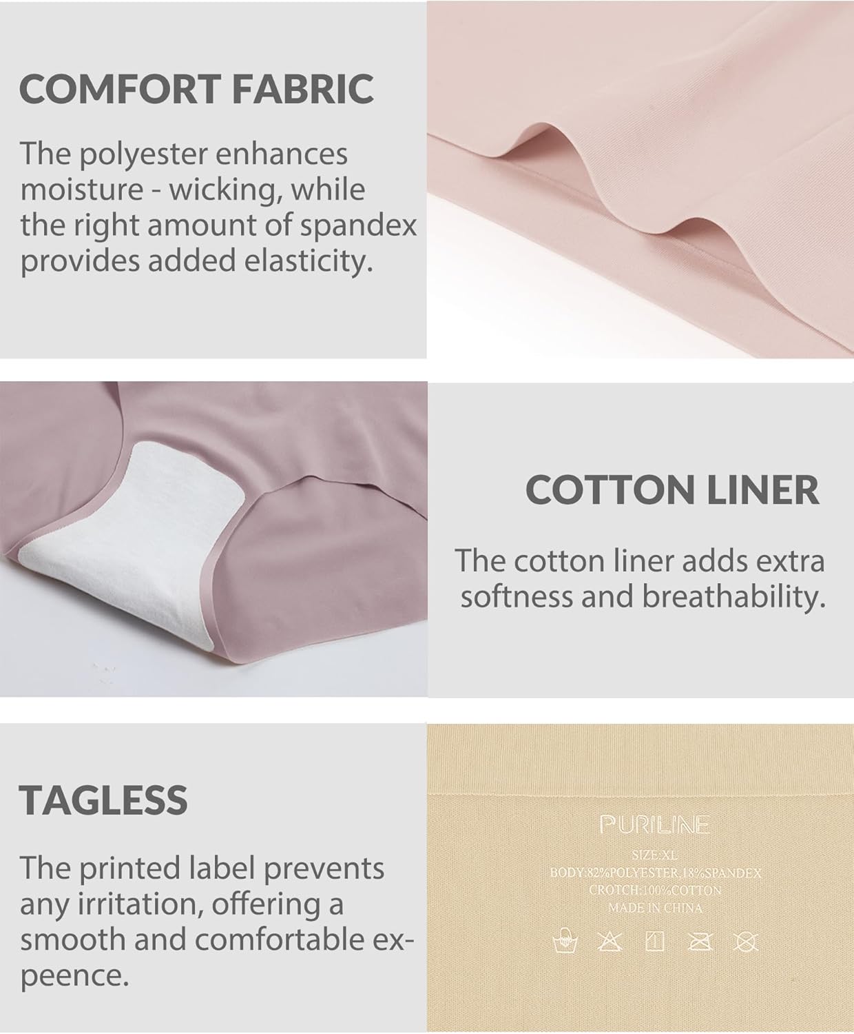 Seamless Underwear For Women 6 Pack Mid Waisted No Show Womens Underwear Stretch Brief Thin Ladies Hipster Panties - Image 3