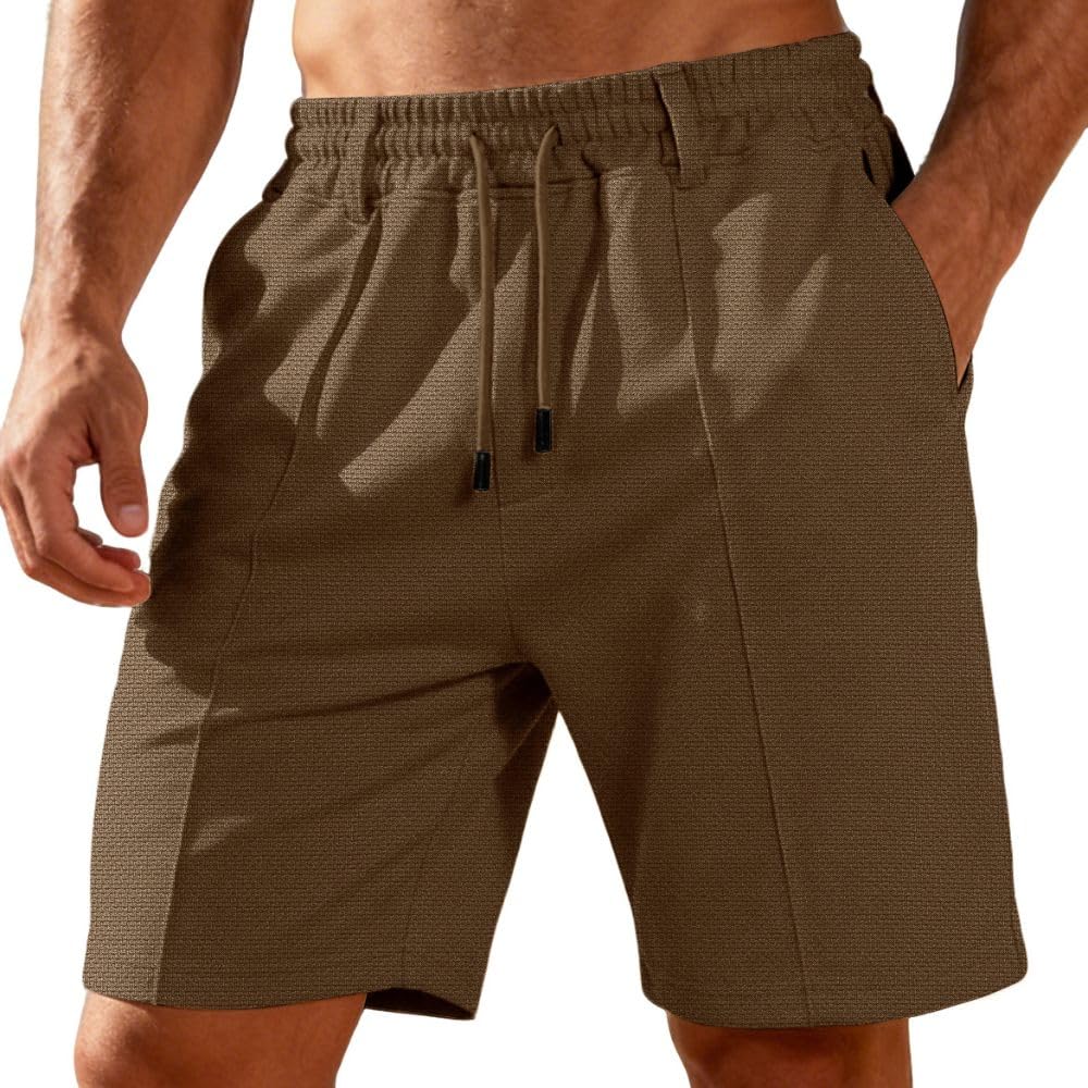 Herren Shorts Leicht Taille mit Taschen Sommer Casual Loose Shorts Polyester Stretch Freizeithose