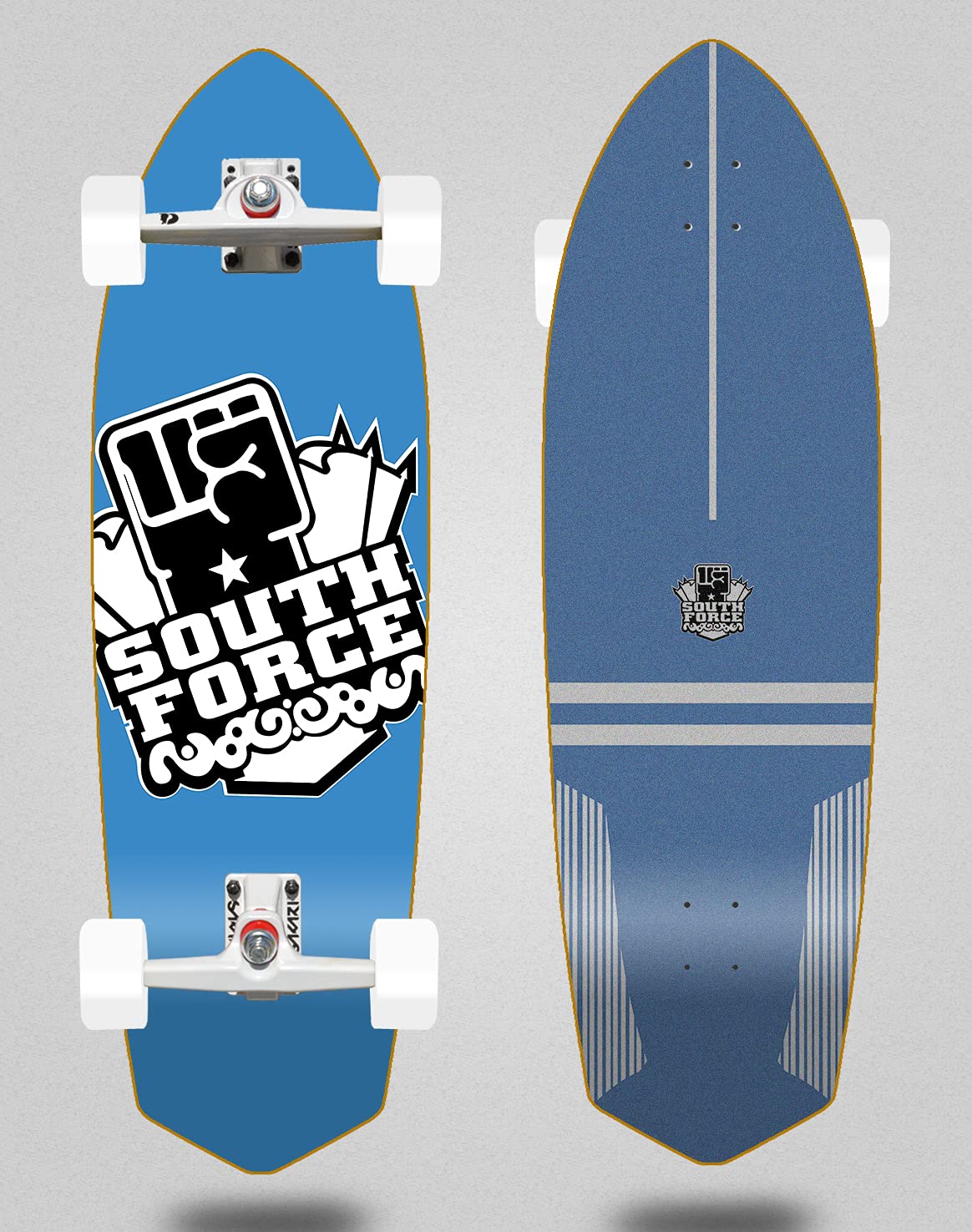 South force surfskate Sakari Complete with SGI Surf Skate Trucks Logo Blue 33