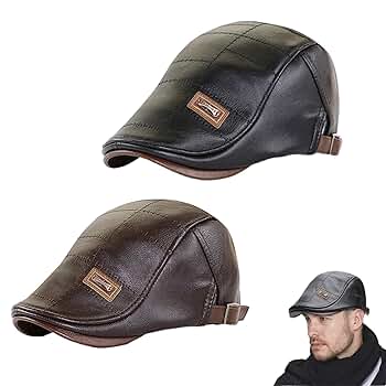 ●ANOETIC● ANC LOGO LEATHER BERET LONGLUAN Leather Beret, 2023 Trendy Leather Beret, Men