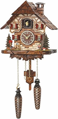 Trenkle Reloj de cuco de cuarzo Casa de la Selva Negra con Música TU 4202 QM