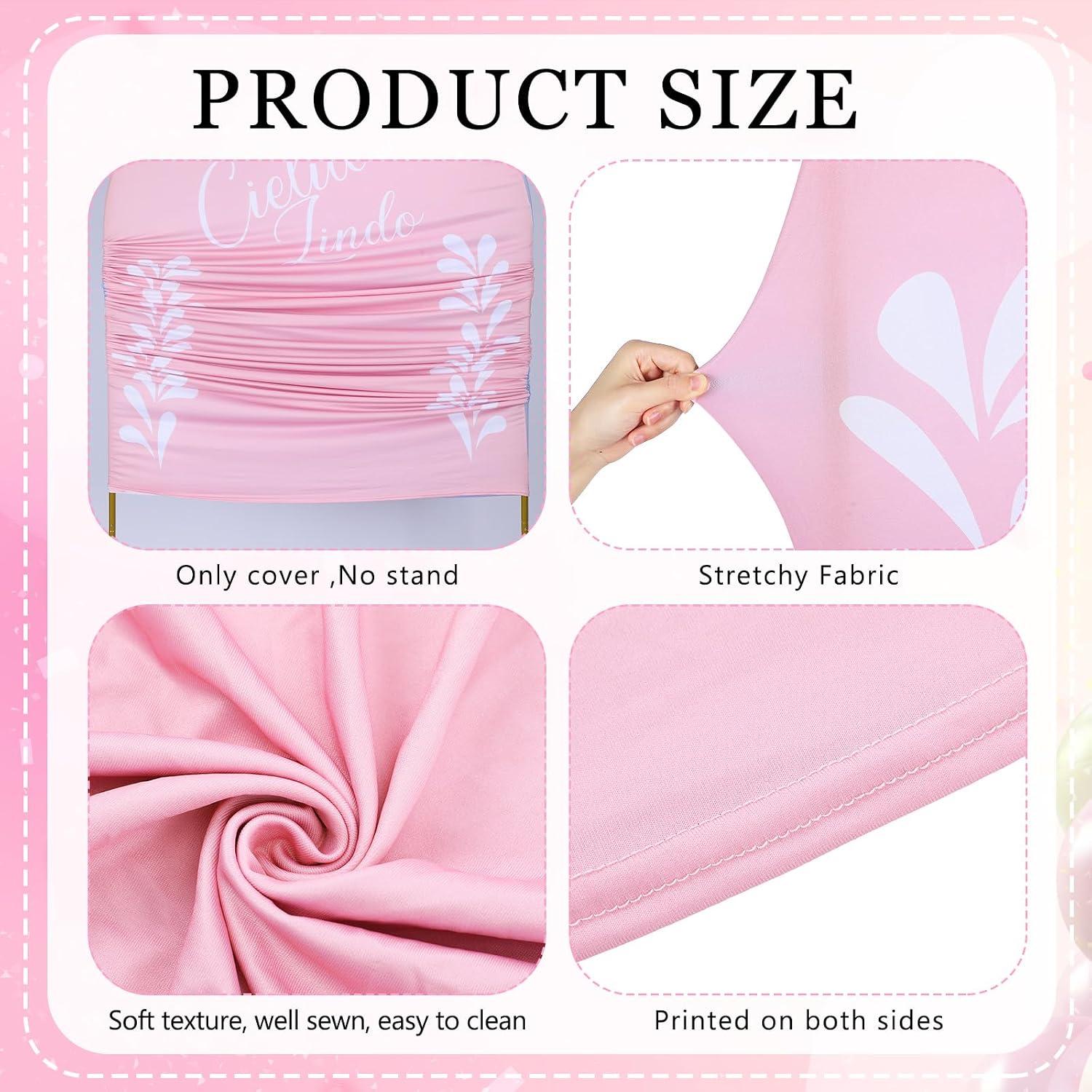 Condition photo showing As Is for fuweave mexican talavera arch stand covers wedding cielito lindo backdrop round top arch cover fabric for mexico party baby shower stand decoration 4 x 7ft (pink,cielito lindo) pink cielito lindo
