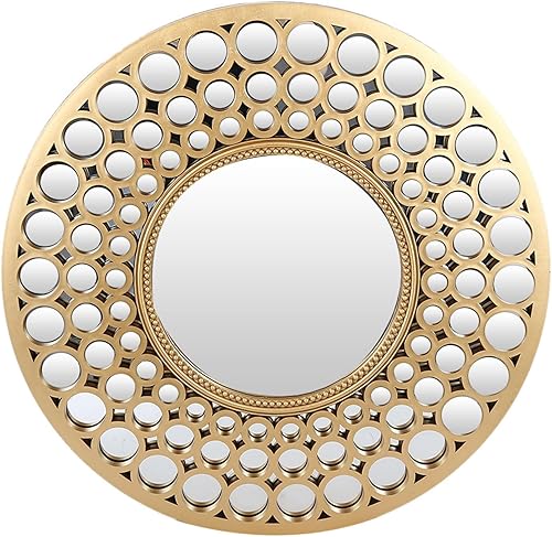 Espejo de baño, espejo de maquillaje, espejo de tocador con marco de metal, espejo de pared, decoración de habitación para sala de estar,