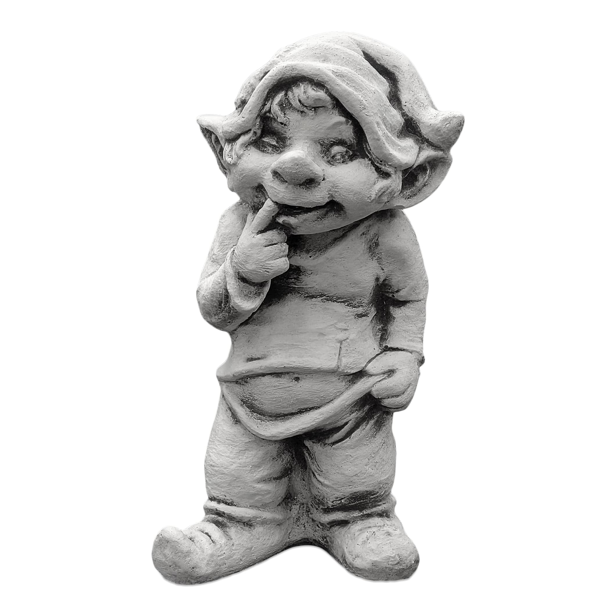 gartendekoparadies.de Gnome the helper, stone figure, height 40 cm, 12 kg, grey, frost-proof made of cast stone for outdoor use