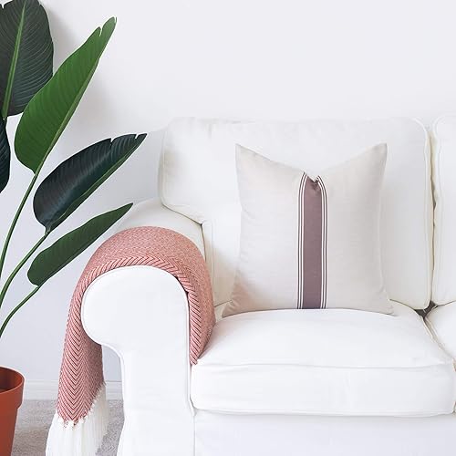 Miniatura 4 de Hofdeco Funda de almohada decorativa moderna y bohemia solamente, para sofá, cama, a rayas, marrón, 18 x 18 pulgadas