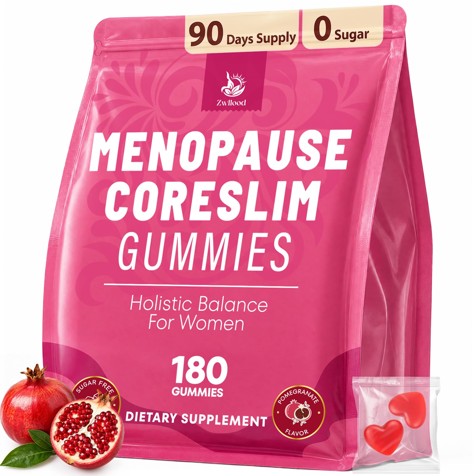 Menopause Supplements for Women, Hot Flashes Menopause Relief, 180 Gummies