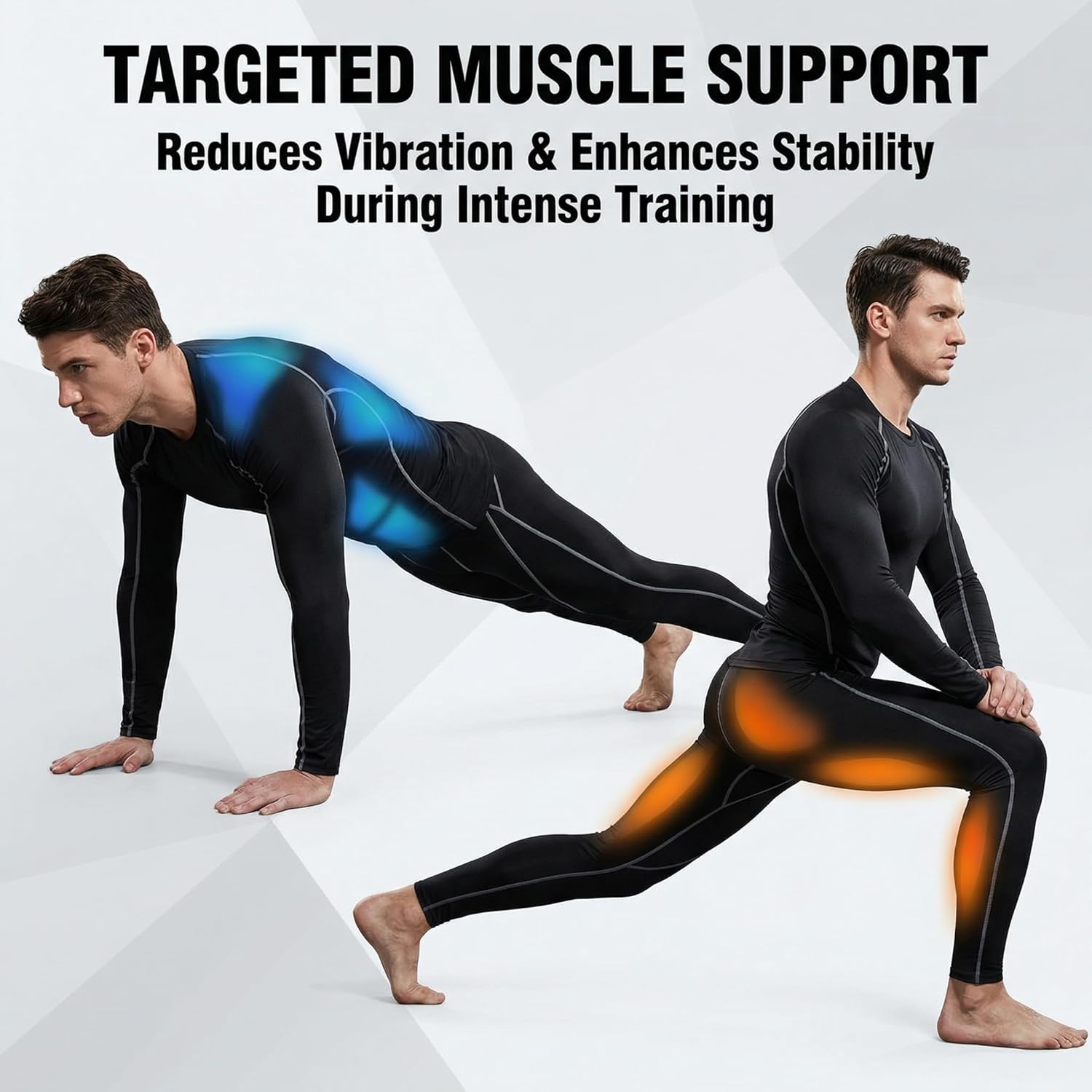 LANBAOSI Mens Workout Compression Set Pants and Long Sleeve Shirts Winter Warm Thermal Baselayer Top & Bottom
