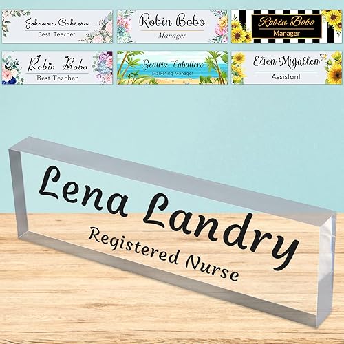 Miniatura 8 de Placa de nombre de escritorio personalizada de bloque de acrílico personalizado para oficina, placa de escritorio personalizada, decoración de