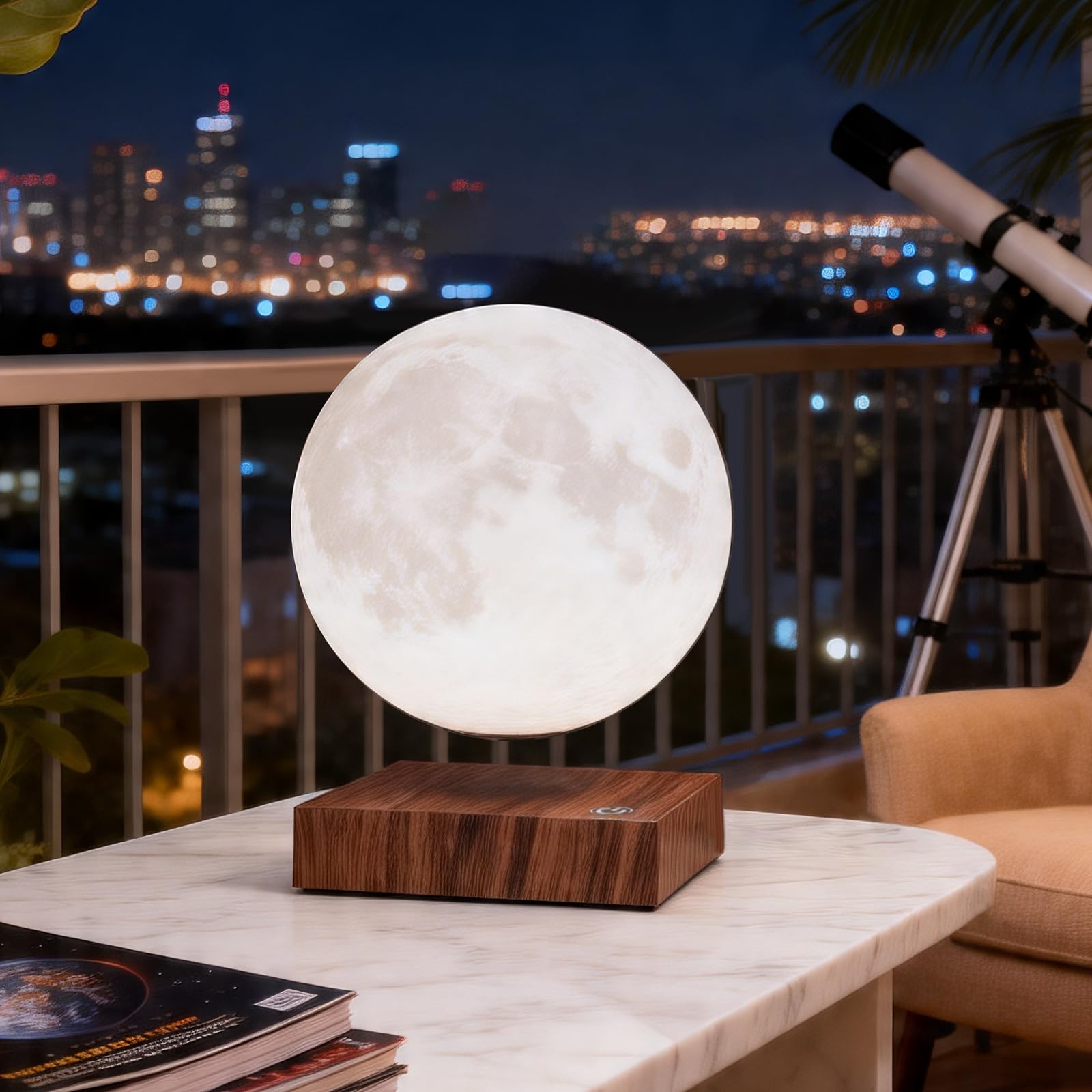 UVEHAS Schwebende Mondlampe mit 3 Farbwechseln, magnetisch schwebendes, rotierendes 3D-Mondlicht, Touch-Steuerung, dimmbare LED-Nachtlichter, dekorative Stimmungsbeleuchtung für Wohnzimmer und Büro