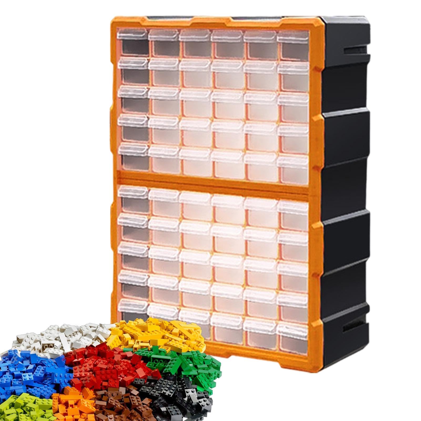 Armadietto portaoggetti multi cassetto con serrature, 60 scomparti, organizer per attrezzi per album di ritagli, materiali per hobby, bulloni, dadi, viti e hardware, design compatto per