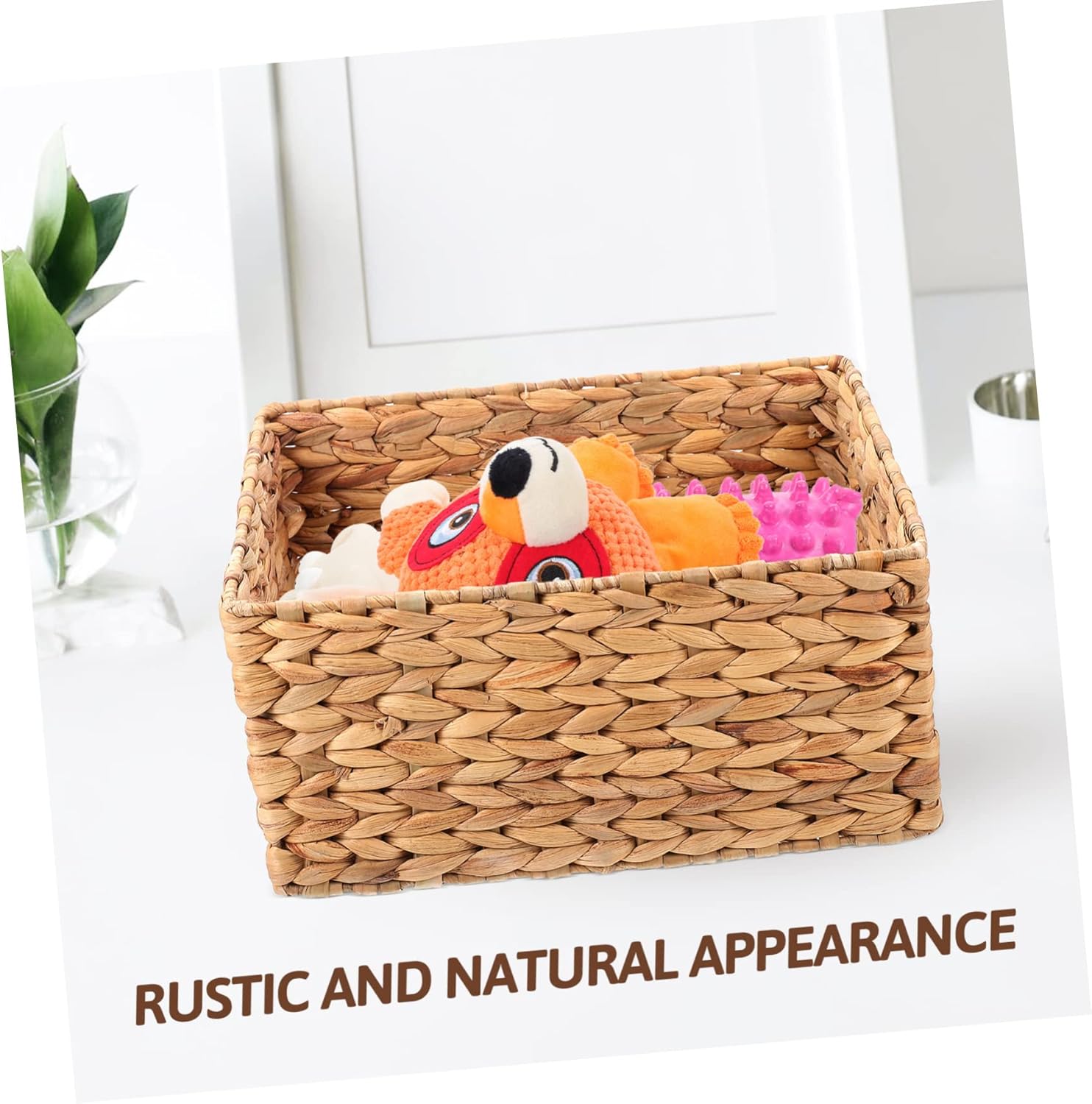 Woven Storage Basket Set Hyacinth Wicker Baskets for Organizing Decorative Handcrafted Storage Bins for Home Nursery Picnic