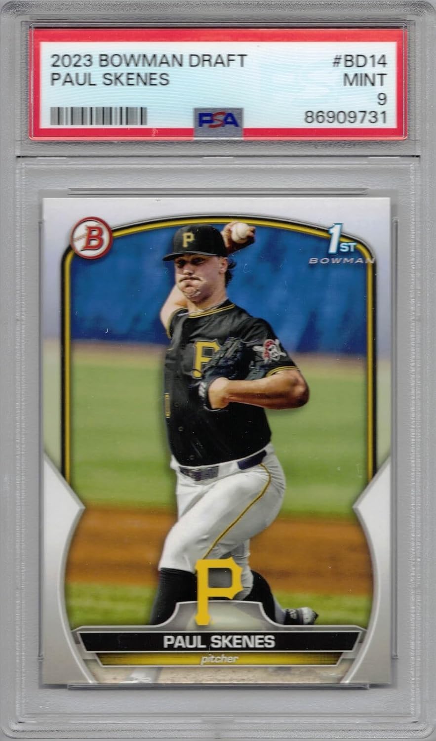 2023 Bowman Draft Baseball #BD-14 Paul Skenes Pre-Rookie Card Graded PSA 9 Mint