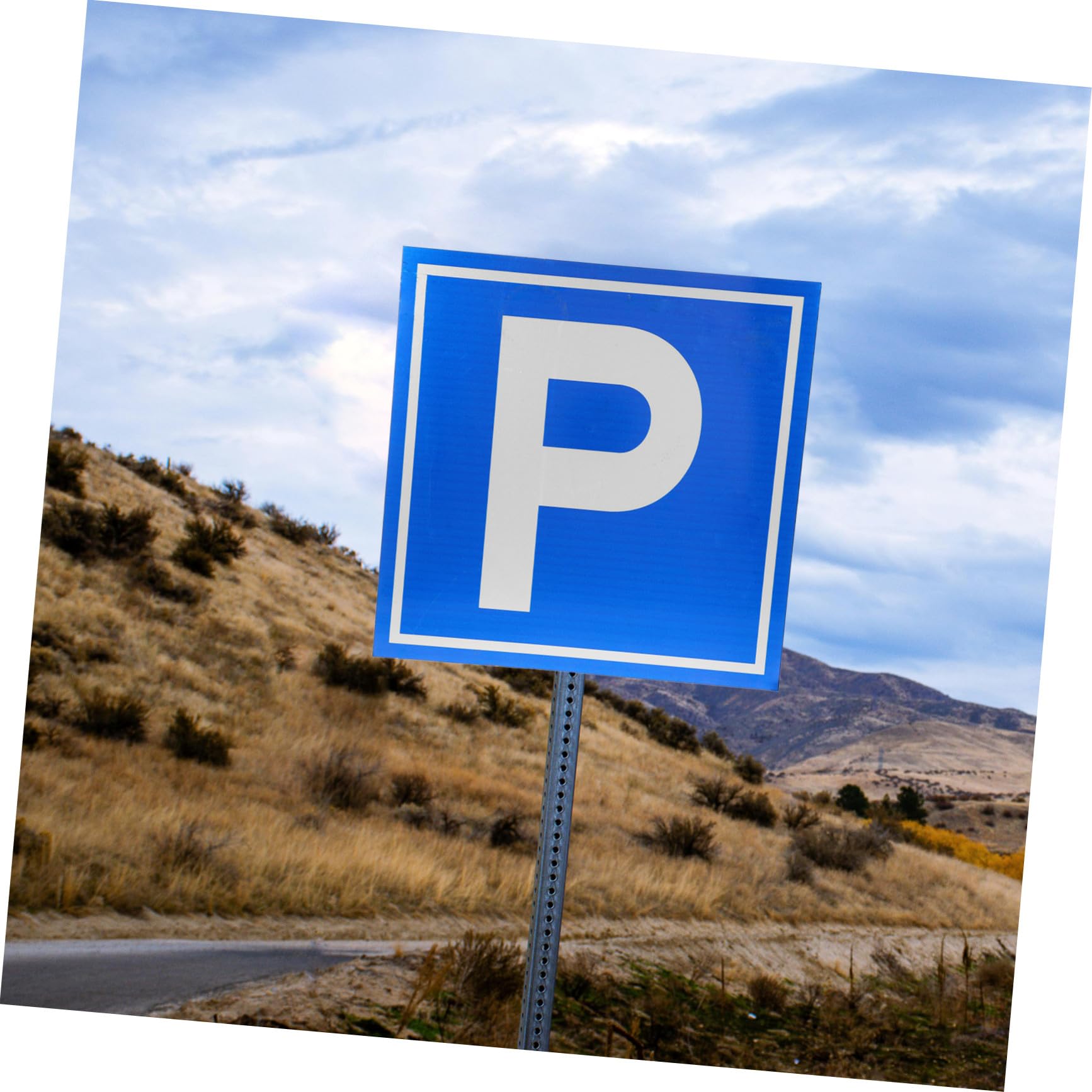 Cabilock Cartello Parcheggio P Simbolo in Lega di Alluminio, Segnaletica di Sicurezza Blu ad Alta Visibilità per Parcheggi e Aree Private