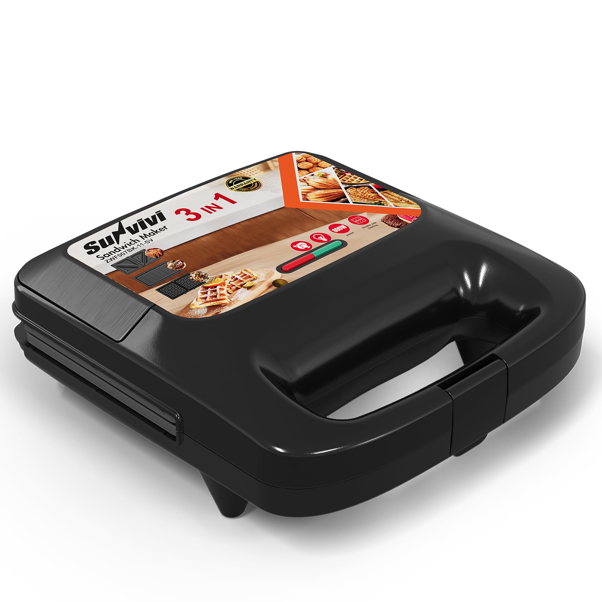 Sunvivi 3-in-1 Electric Sandwich Maker