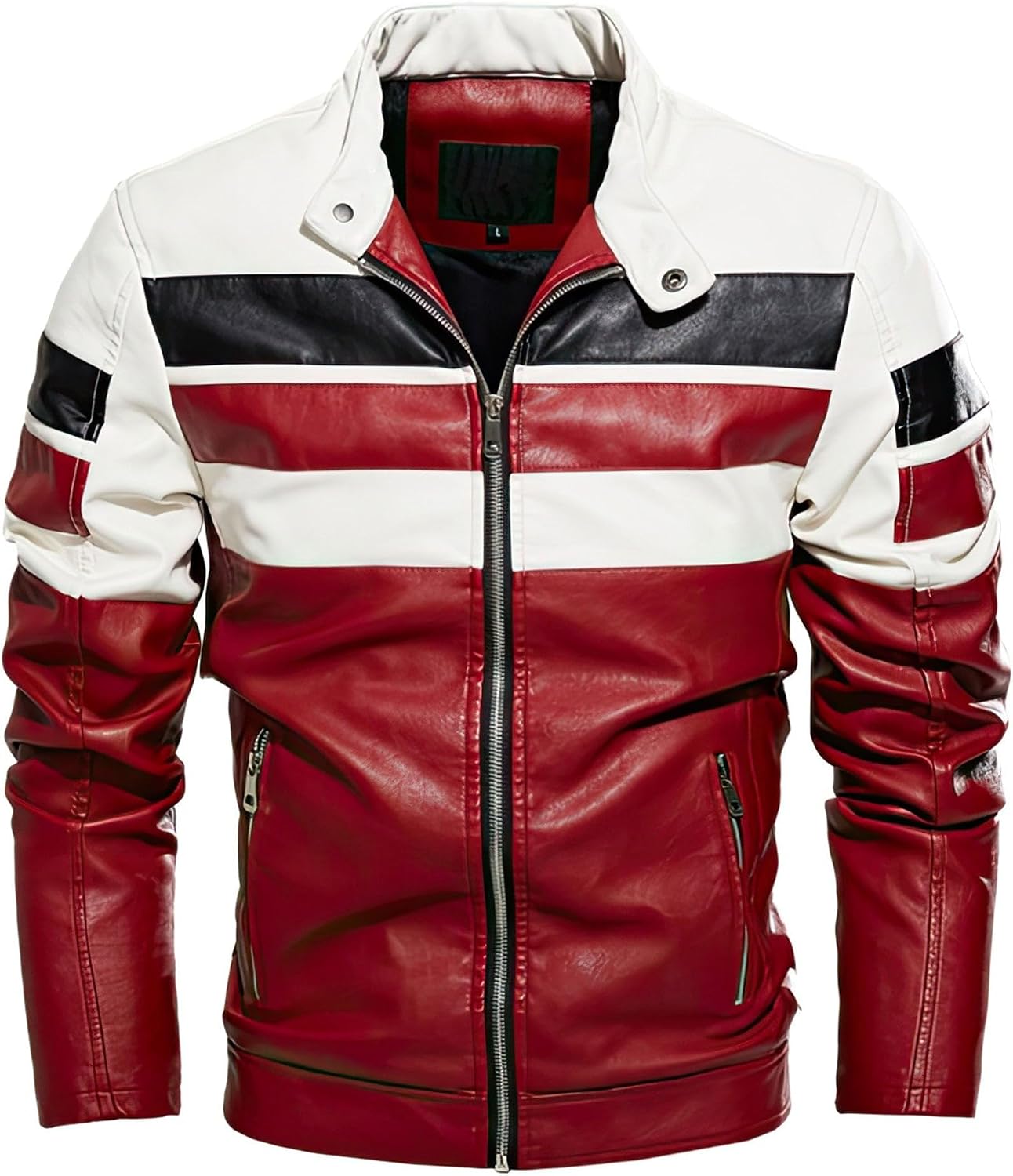 Mens Business Casual Coat Leather Jacket Motorcycle Style Male Jackets