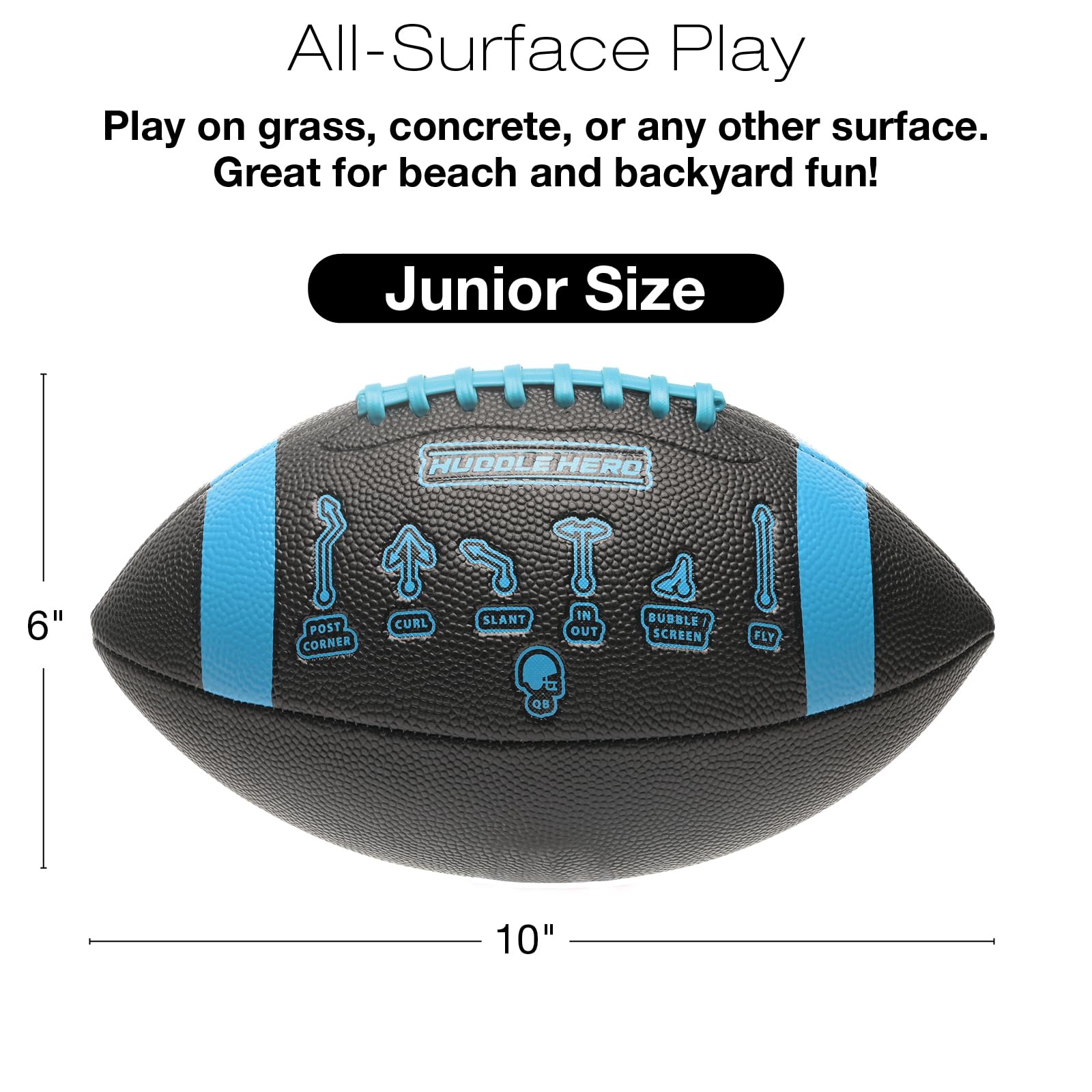 Xcello Sports Huddle Hero Junior - Paquete de 2 balones de fútbol con bomba (negro/azul y marrón/blanco)