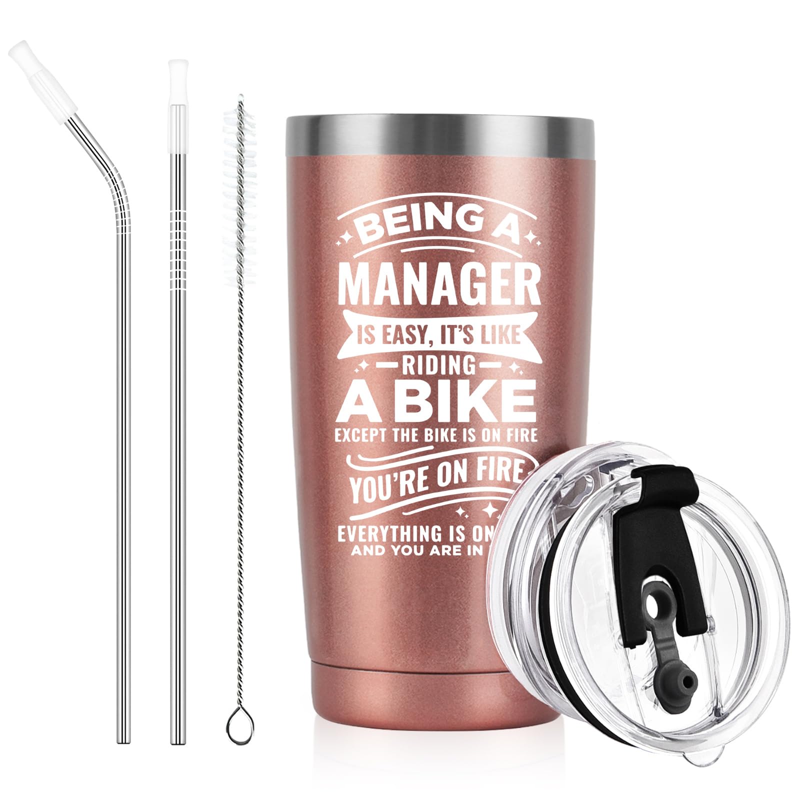 Livole Funny Secret Santa Gift for Boss Work Colleagues, Manager, 20oz Drinking Glass