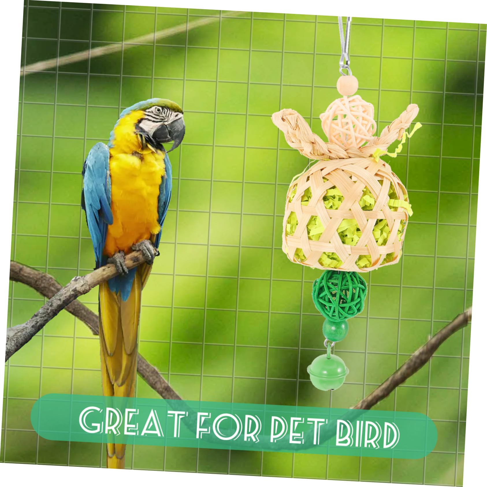 BESTonZON Jouet pour Perruche Jouet à Mâcher Suspendu pour Oiseau pour Cage pour Perroquet pour Oiseau